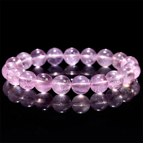 〔K1947-1〕高品質 約10mm ブラジル産 モルガナイト（ピンクアクアマリン、ピンクベリル） ブレスレット