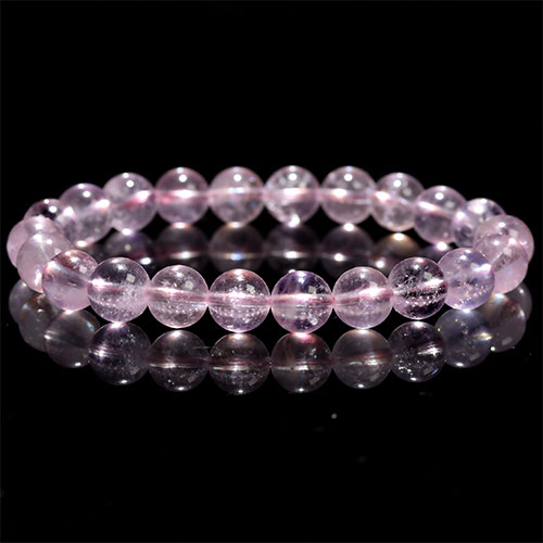 〔K1947-10〕高品質 約9mm ブラジル産 モルガナイト（ピンクアクアマリン、ピンクベリル） ブレスレット