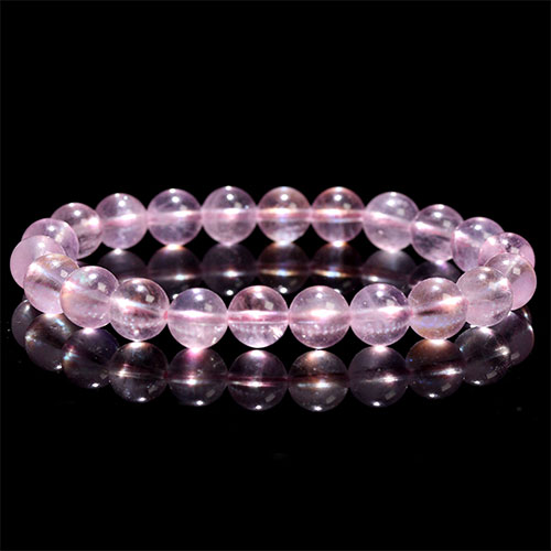 〔K1947-11〕高品質 約8mm ブラジル産 モルガナイト（ピンクアクアマリン、ピンクベリル） ブレスレット