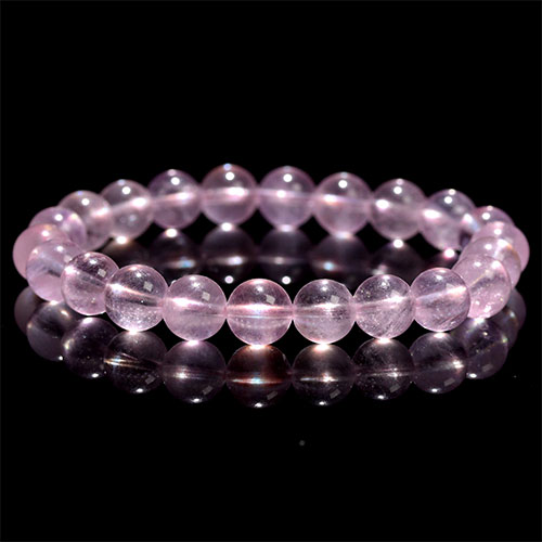 〔K1947-12〕高品質 約8mm ブラジル産 モルガナイト（ピンクアクアマリン、ピンクベリル） ブレスレット