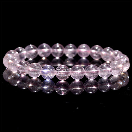 〔K1947-13〕高品質 約8mm ブラジル産 モルガナイト（ピンクアクアマリン、ピンクベリル） ブレスレット