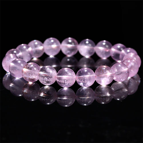 〔K1947-2〕高品質 約10mm ブラジル産 モルガナイト（ピンクアクアマリン、ピンクベリル） ブレスレット