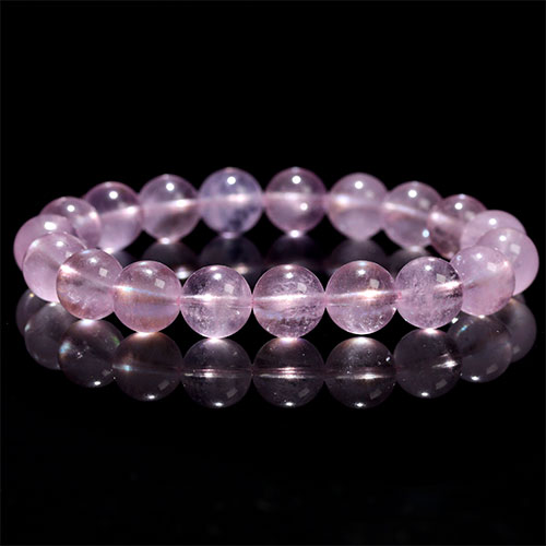 〔K1947-6〕高品質 約10mm ブラジル産 モルガナイト（ピンクアクアマリン、ピンクベリル） ブレスレット