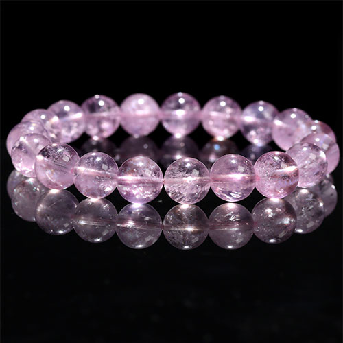 〔K1947-7〕高品質 約10mm ブラジル産 モルガナイト（ピンクアクアマリン、ピンクベリル） ブレスレット