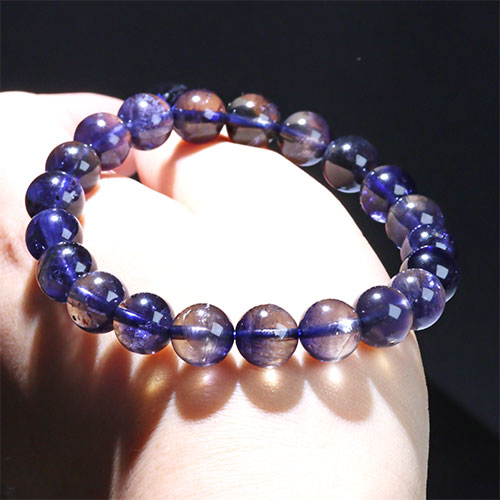 〔K1948-1〕【トップグレード】約9mm 多色性 アイオライト Iolite 菫青石  ブレスレット