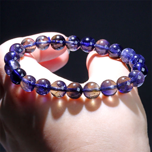 〔K1948-10〕【トップグレード】約8mm 多色性 アイオライト Iolite 菫青石  ブレスレット