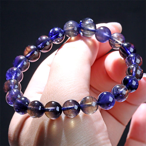 〔K1948-13〕【トップグレード】約8mm 多色性 アイオライト Iolite 菫青石  ブレスレット
