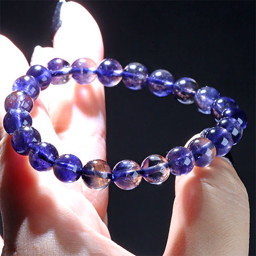 〔K1948-14〕【トップグレード】約8mm 多色性 アイオライト Iolite 菫青石  ブレスレット