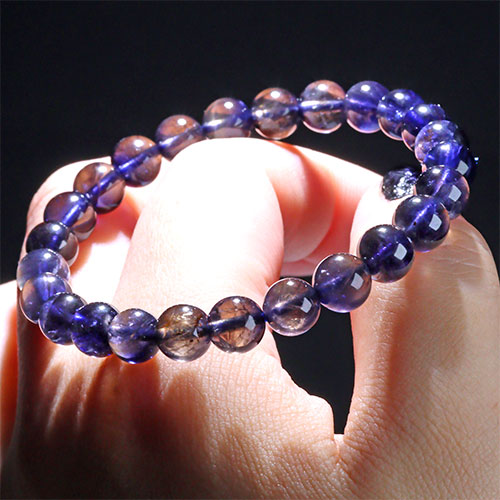 〔K1948-16〕【トップグレード】約7mm 多色性 アイオライト Iolite 菫青石  ブレスレット