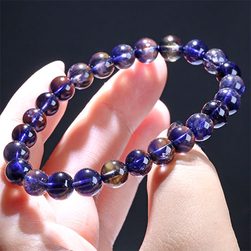 〔K1948-17〕【トップグレード】約7mm 多色性 アイオライト Iolite 菫青石  ブレスレット