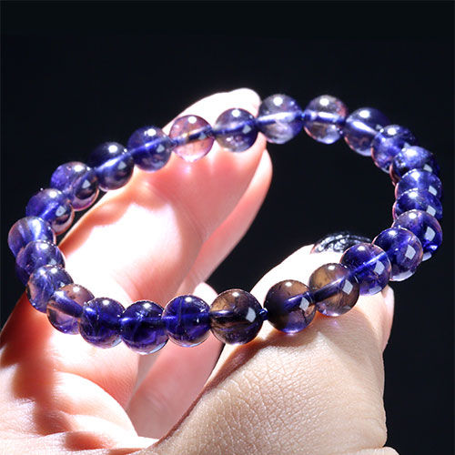 〔K1948-18〕【トップグレード】約7mm 多色性 アイオライト Iolite 菫青石  ブレスレット