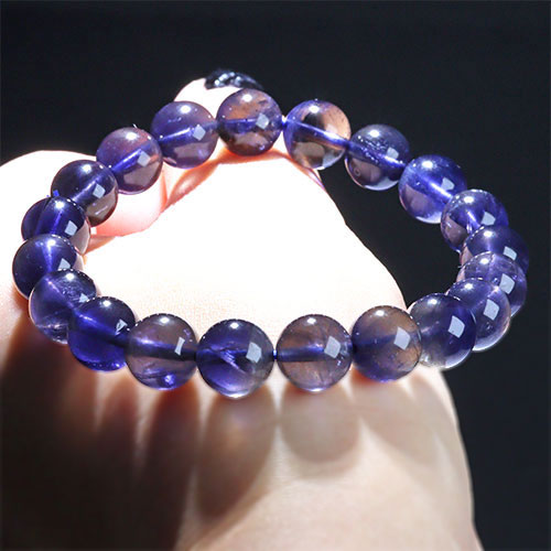 〔K1948-2〕【トップグレード】約9mm 多色性 アイオライト Iolite 菫青石  ブレスレット