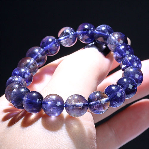 〔K1948-4〕【トップグレード】約9mm 多色性 アイオライト Iolite 菫青石  ブレスレット