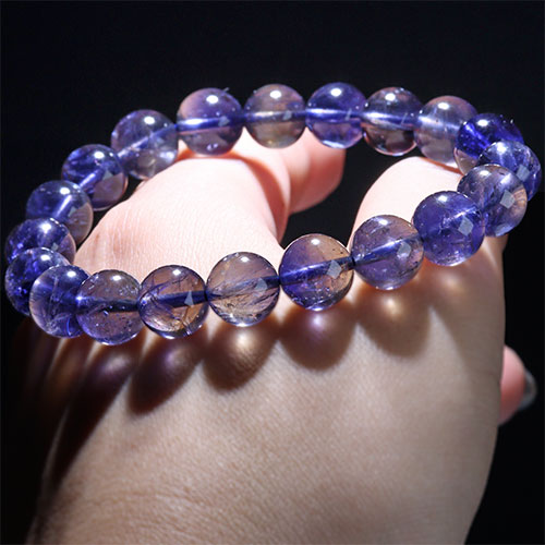 〔K1948-7〕【トップグレード】約9mm 多色性 アイオライト Iolite 菫青石  ブレスレット