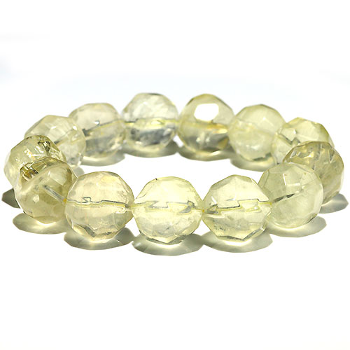 〔K1950-1〕約16mm 高品質 パイナップルカットレモンクォーツ ブレスレット ポコポコレモンクォーツ