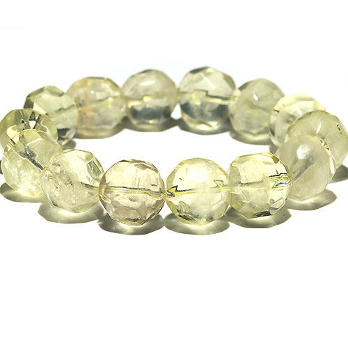 〔K1950-11〕約15mm 高品質 パイナップルカットレモンクォーツ ブレスレット ポコポコレモンクォーツ