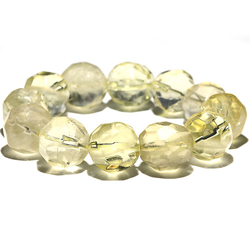 〔K1950-4〕約17mm 高品質 パイナップルカットレモンクォーツ ブレスレット ポコポコレモンクォーツ