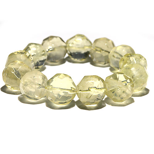 〔K1950-5〕約16mm 高品質 パイナップルカットレモンクォーツ ブレスレット ポコポコレモンクォーツ