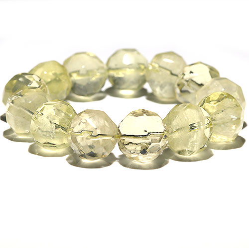 〔K1950-7〕約16mm 高品質 パイナップルカットレモンクォーツ ブレスレット ポコポコレモンクォーツ