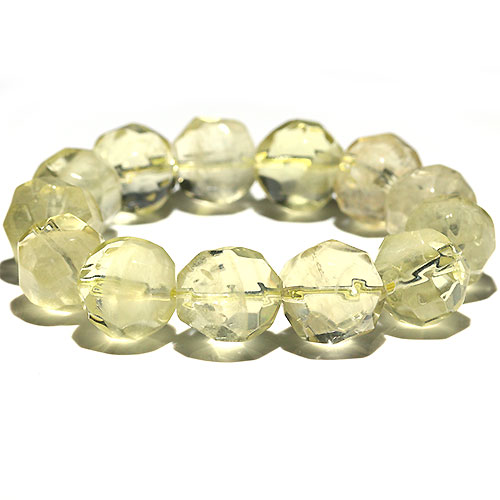 〔K1950-8〕約16mm 高品質 パイナップルカットレモンクォーツ ブレスレット ポコポコレモンクォーツ
