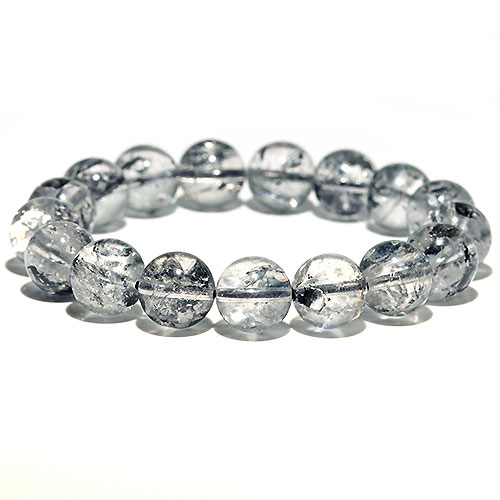 〔K1952-1〕高品質 約12mm ヒマラヤ産 エレスチャルクォーツ ブレスレット Elestia Quartz