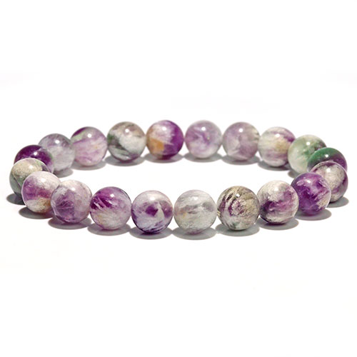 〔K1959-3〕約10mm エンジェルフェザーフローライト ブレスレット 蛍石 Angel Feather Fluorite