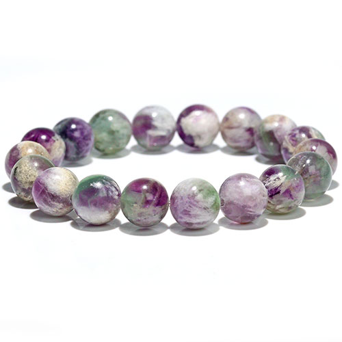 〔K1959-4〕約11mm エンジェルフェザーフローライト ブレスレット 蛍石 Angel Feather Fluorite