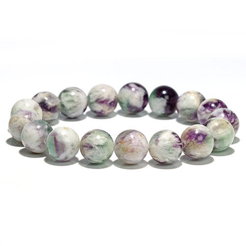〔K1959-5〕約12mm エンジェルフェザーフローライト ブレスレット 蛍石 Angel Feather Fluorite