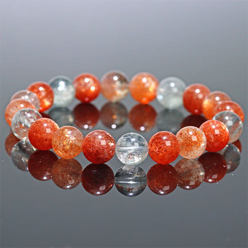 〔K1960-12〕約9mm アルーシャサンストーン ブレスレット SunStone（from Arusha）日長石