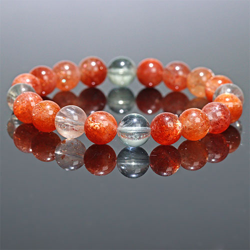 〔K1960-13〕約10mm アルーシャサンストーン ブレスレット SunStone（from Arusha）日長石