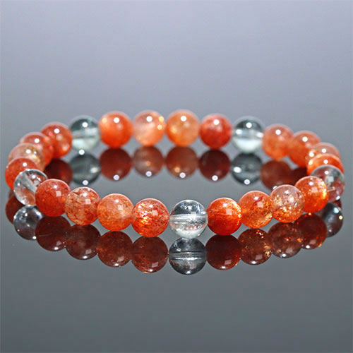 〔K1960-2〕約7mm アルーシャサンストーン ブレスレット SunStone（from Arusha）日長石
