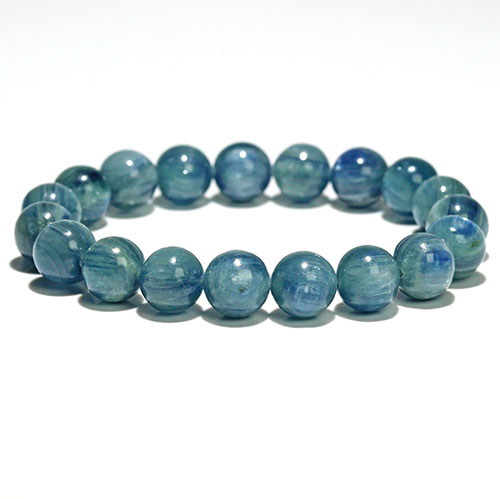 〔K1964-3〕約10mm グリーンブルーカイヤナイト 藍晶石 ブレスレット【FOREST 天然石 パワーストーン】