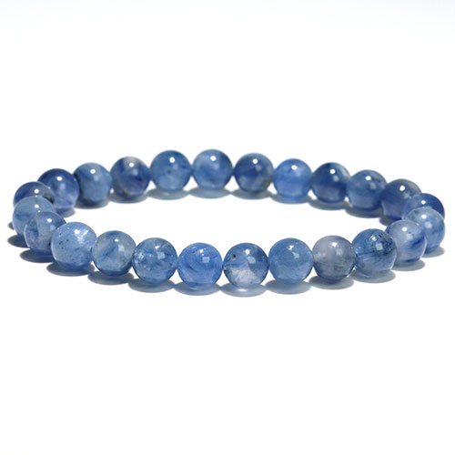 〔K1965-1〕約8mm 高品質 カイヤナイトシリカ 藍晶石 ブレスレット Kyanite【FOREST 天然石 パワーストーン】