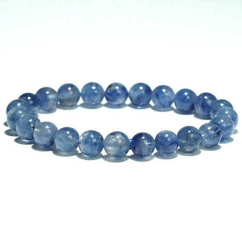 〔K1965-2〕約8mm 高品質 カイヤナイトシリカ 藍晶石 ブレスレット Kyanite【FOREST 天然石 パワーストーン】