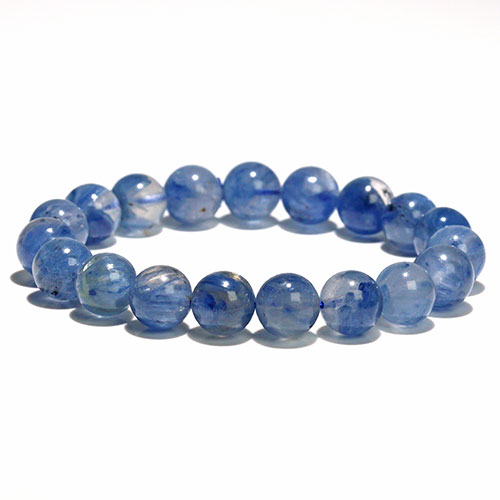 〔K1965-3〕約10mm 高品質 カイヤナイトシリカ 藍晶石 ブレスレット Kyanite【FOREST 天然石 パワーストーン】