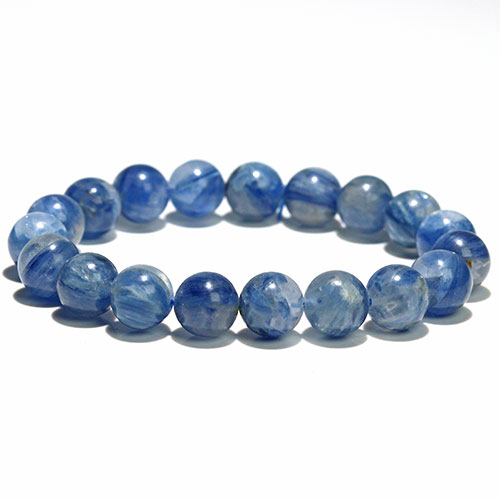 〔K1965-4〕約10mm 高品質 カイヤナイトシリカ 藍晶石 ブレスレット Kyanite【FOREST 天然石 パワーストーン】