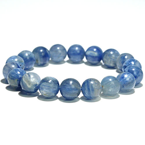 〔K1965-5〕約11mm 高品質 カイヤナイトシリカ 藍晶石 ブレスレット Kyanite【FOREST 天然石 パワーストーン】