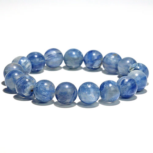 〔K1965-7〕約12mm 高品質 カイヤナイトシリカ 藍晶石 ブレスレット Kyanite【FOREST 天然石 パワーストーン】