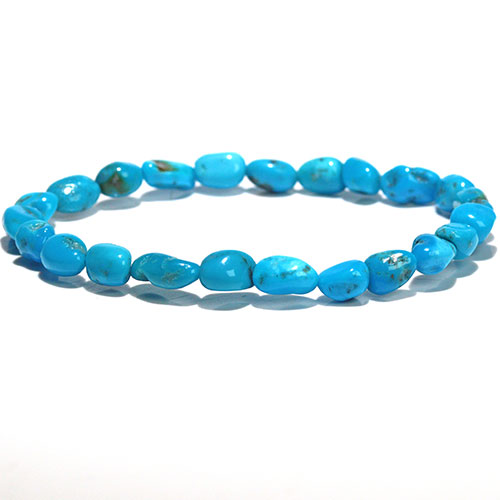 〔K1969-6〕アリゾナ産 スリーピングビューティー ターコイズ ブレスレット タンブルタイプ Sleeping beauty turquoise