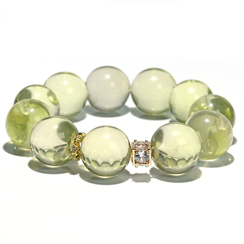 〔K1970-2〕約18mm内径16.5cm 泡泡レモンクォーツ レモン水晶 Lemon Quartz ブレスレット バブルレモンクォーツ