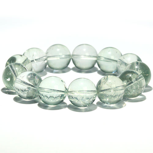 〔K1976-1〕高品質 約16mm グリーンアメジスト プライオライト ブレスレット Greened Amethyst