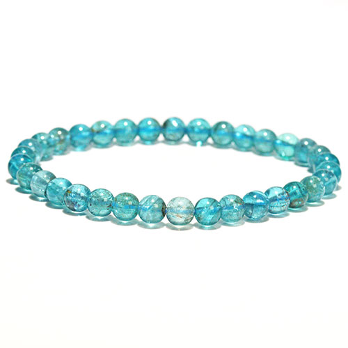 〔K1977〕高品質 約5.7mm ブルーアパタイト Apatite 燐灰石 ブレスレット【FOREST 天然石 パワーストーン】