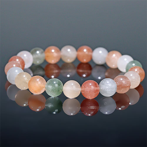 〔K1982-2〕高品質 約9mm ミックスサゲニティッククォーツ ブレスレット Sagenitic quartz