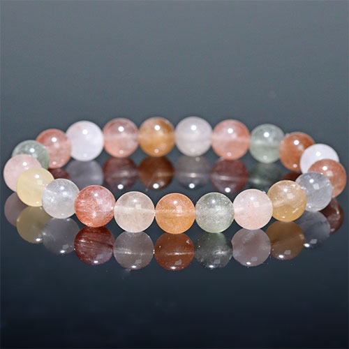 〔K1982-5〕高品質 約9mm ミックスサゲニティッククォーツ ブレスレット Sagenitic quartz