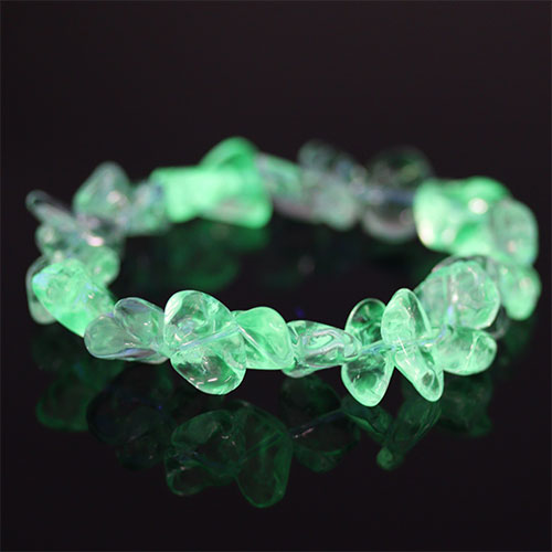 〔K1987-2〕希少 メキシコ産 蛍光 ハイアライトオパール ブレスレット  玉滴石 Hyalite Opal