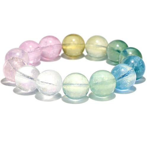 〔K1991-2〕高品質 透明 約15mm ミックスベリル ブレスレットBeryl 緑柱石【FOREST 天然石 パワーストーン】