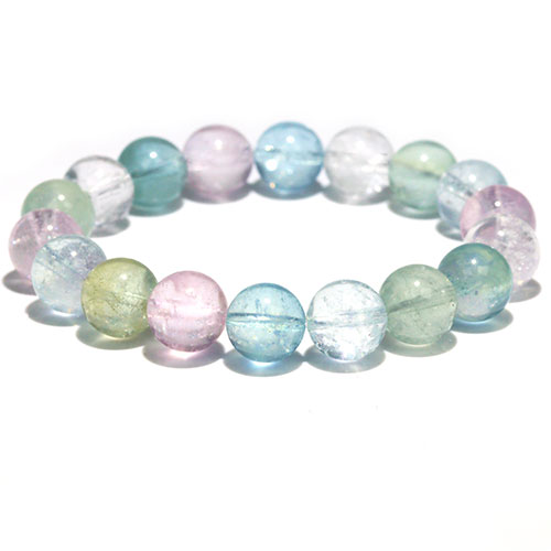 〔K1991-9〕高品質 透明 約11mm ミックスベリル ブレスレットBeryl 緑柱石【FOREST 天然石 パワーストーン】