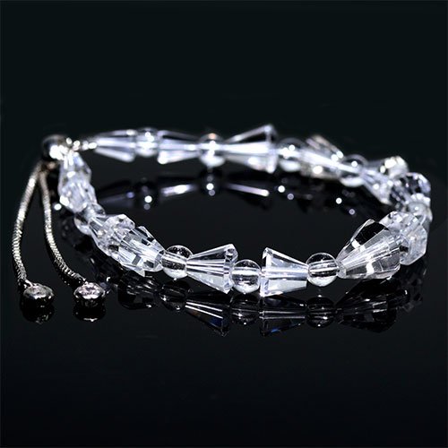 〔K1995〕お買い得 天然水晶 宝石質カット デザインブレスレット 浄化 キラキラ輝くカット