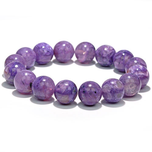 〔K2006-1〕約13mm チャロアイトシリカ ブレスレット Charoite チャロ石【FOREST 天然石 パワーストーン】