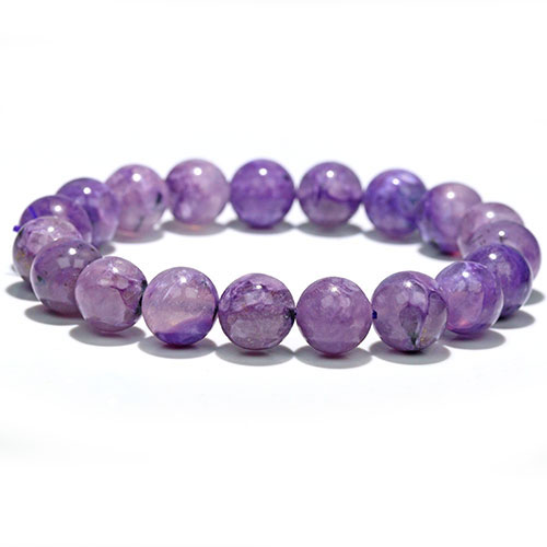 〔K2006-6〕約11mm チャロアイトシリカ ブレスレット Charoite チャロ石【FOREST 天然石 パワーストーン】